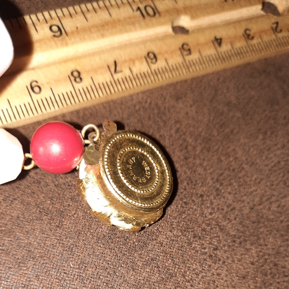 Beaded vintage necklace lot red white and blue 80s Signed - Picture 7 of 14